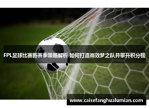 FPL足球比赛新赛季策略解析 如何打造高效梦之队并攀升积分榜